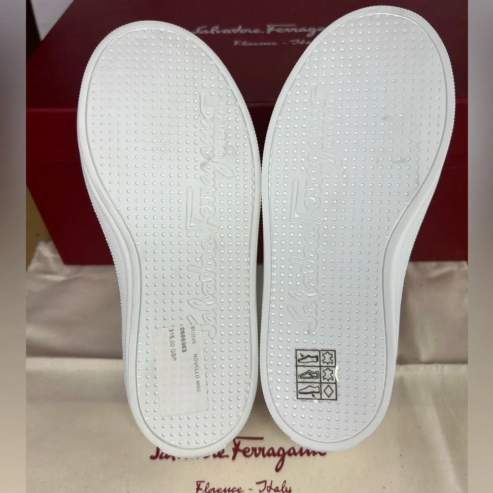 Salvatore Ferragamo Novello Leather Big Kids Sneakers